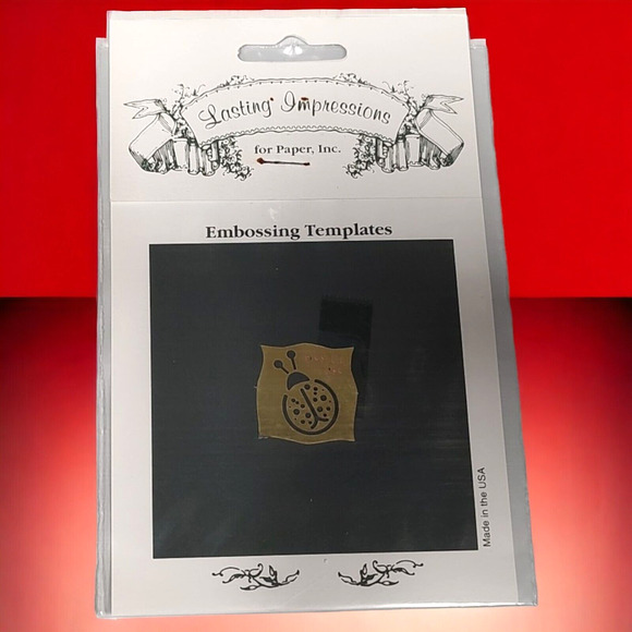 Vintage 90s USA Lasting Impressions Brass Embossing Templates Ladybug Hearts Bow - Picture 4 of 6